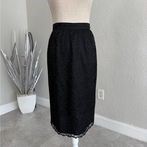 Vintage Gunne Sax Black Lace Pencil Skirt
